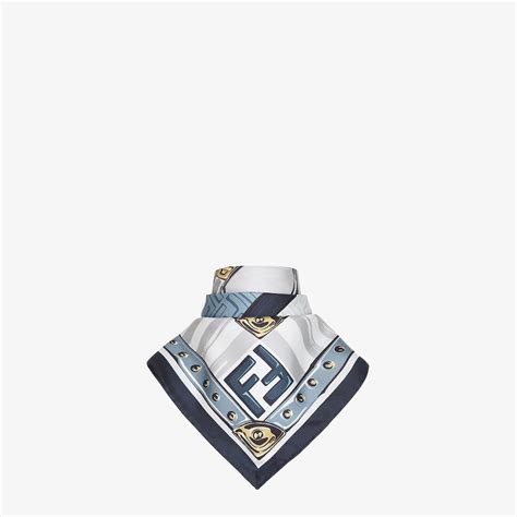 fendi 74601 foulard|Blue silk foulard .